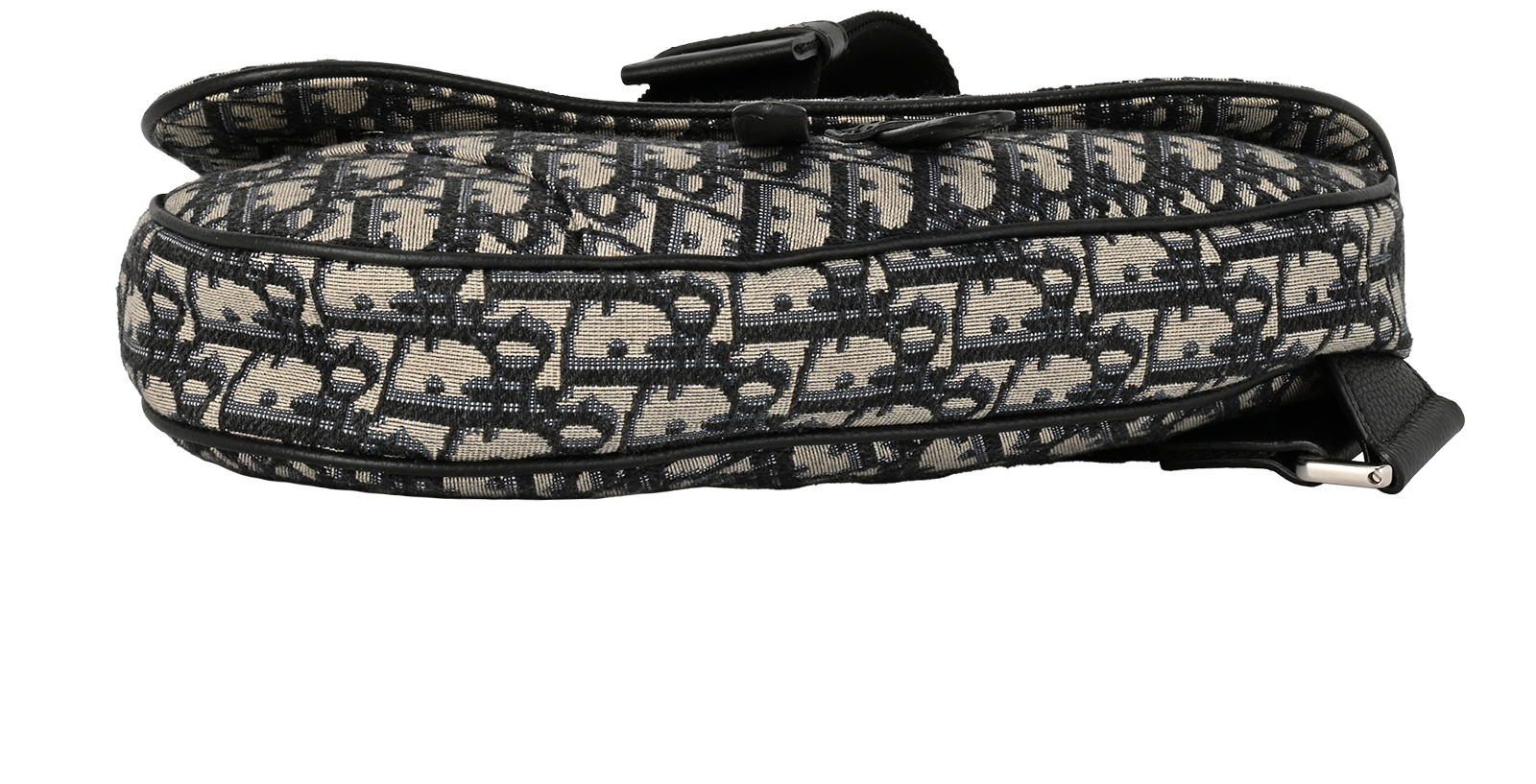 Saddle Bag, &pound;1,100, Handbags, Navy, Canvas, Top view